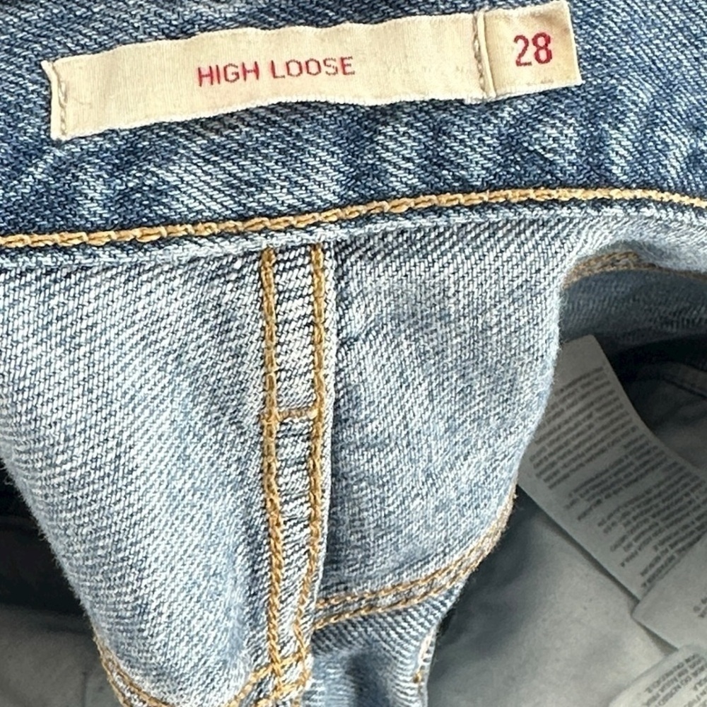 Levi's jeans Premium High Loose Jeans ripped knees distressed y2k 90's frayed 28 - Picture 10 of 11